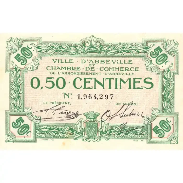 Abbeville – Pirot 1-13 – 50 centimes – Sans date – Etat SUP