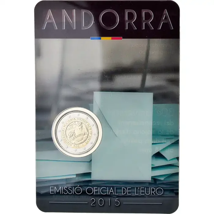 Andorra, 2 Euro, 30 Years of Political Rights 2015 – MS(65-70) – Bi-Metallic