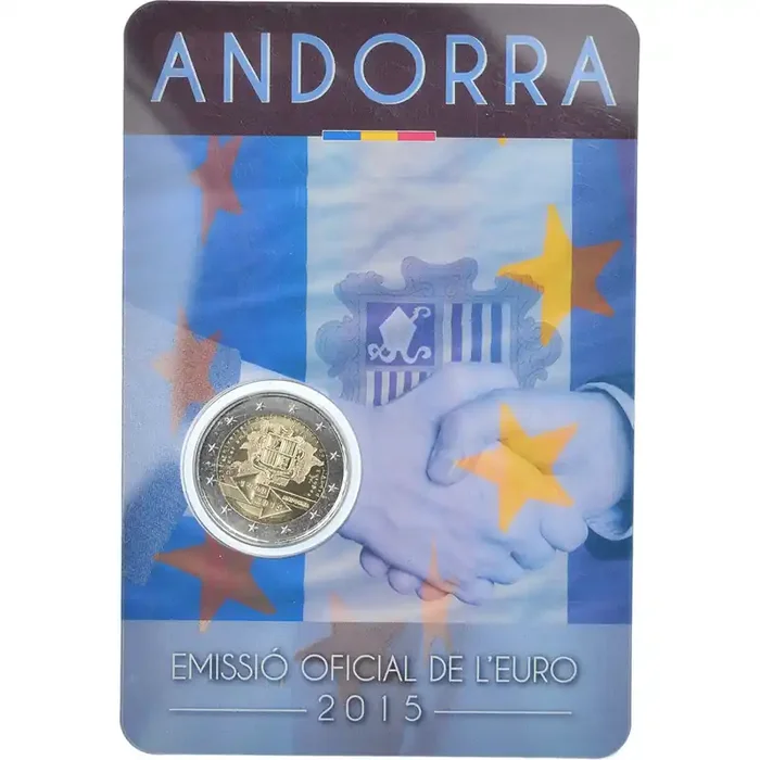 Andorra, 2 Euro, Accords Douaniers 2015 – BU – MS(65-70) – Bi-Metallic