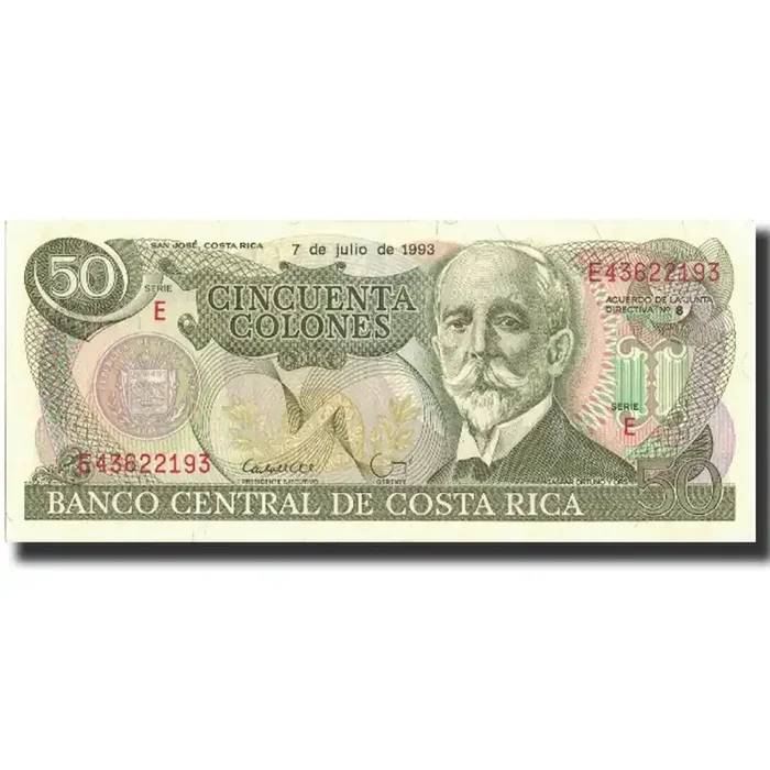 Banknote, Costa Rica, 50 Colones 1993 – 1993-07-07 – KM 257a – UNC(64)
