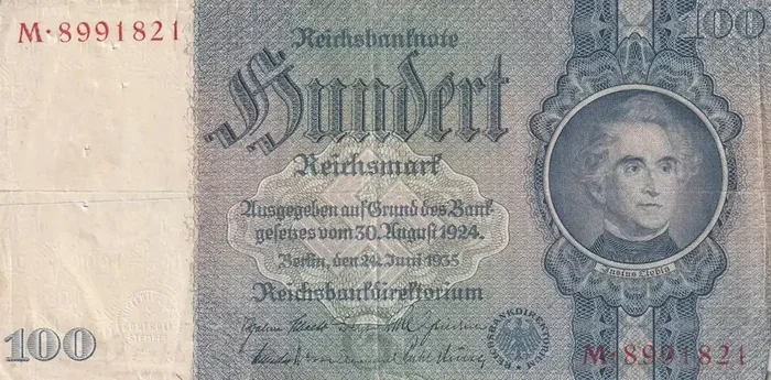 Billet Allemagne 100 Reichsmark Justus von Liebig 1935 – Série M