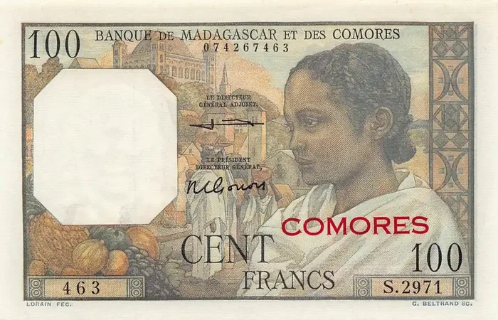 Billet Comores 100 Francs – ND (1963) – P.3b