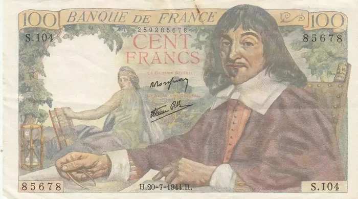 Billet France 100 Francs – Descartes – 20-07-1944 – Série S.104
