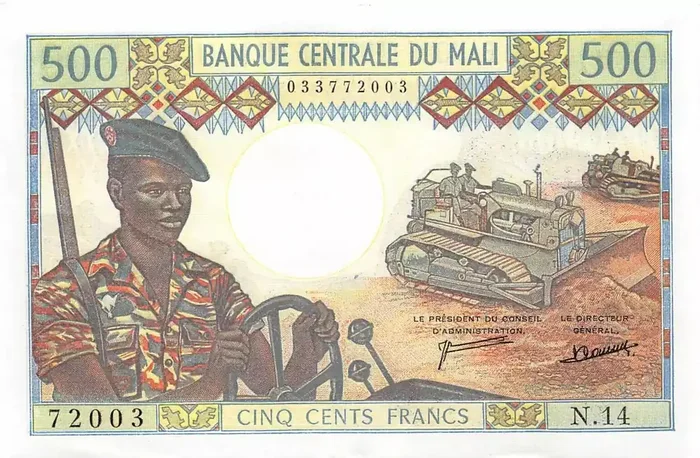 Billet Mali 500 Francs Soldats – Caravane et chameaux – 1973-84 – Série N.14
