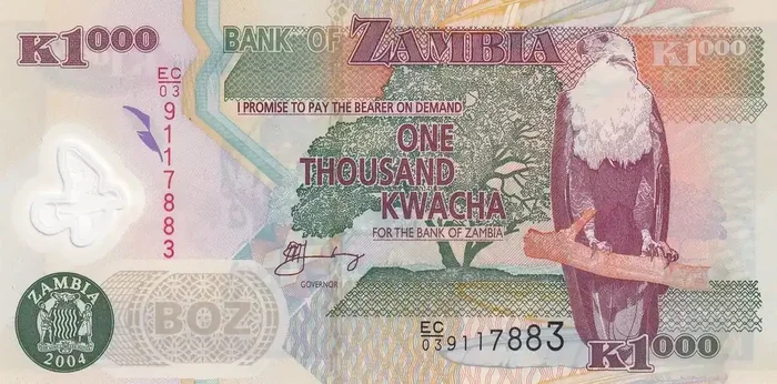Billet Zambie 1000 Kwacha Aigle – Polymer – 2004