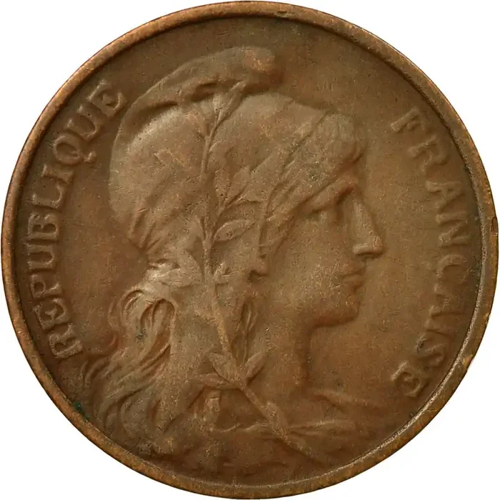 Coin, France, Dupuis 5 Centimes – 1915 – Paris – VF(20-25) – Bronze – KM 842