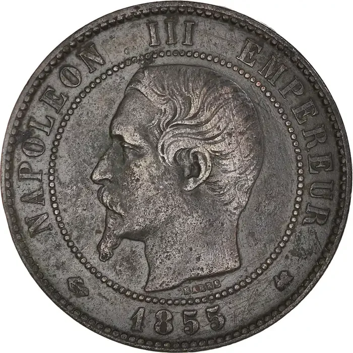 Coin, France, Napoleon III Napoléon III – 10 Centimes – 1855 – Bordeaux