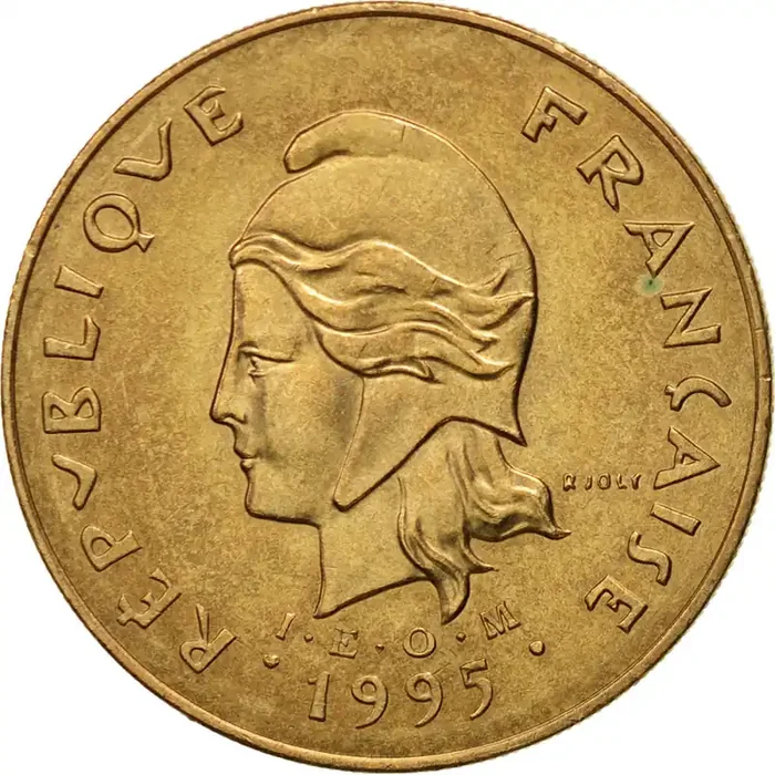 Coin, French Polynesia, 100 Francs 1995 – Paris – MS(63) – Nickel-Bronze – KM 14