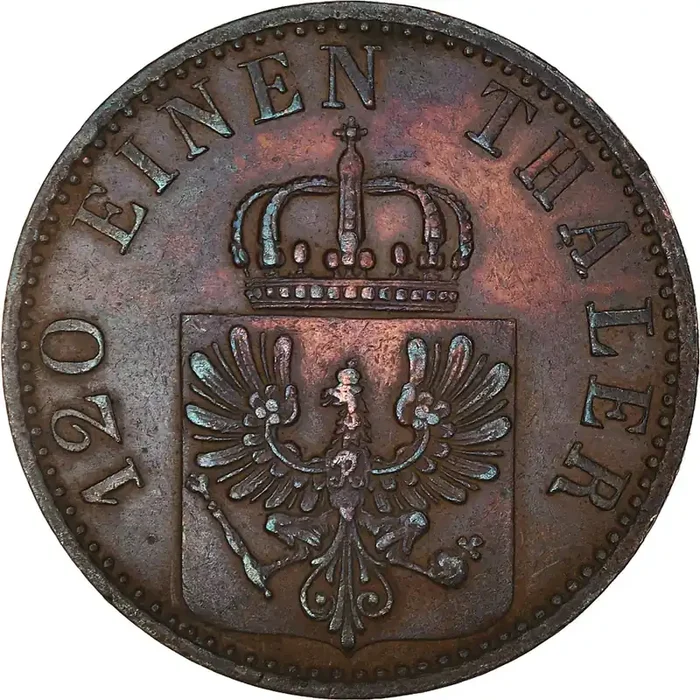 Coin, German States, PRUSSIA Wilhelm I – 3 Pfennig – 1867 – Breslau – AU(50-53)