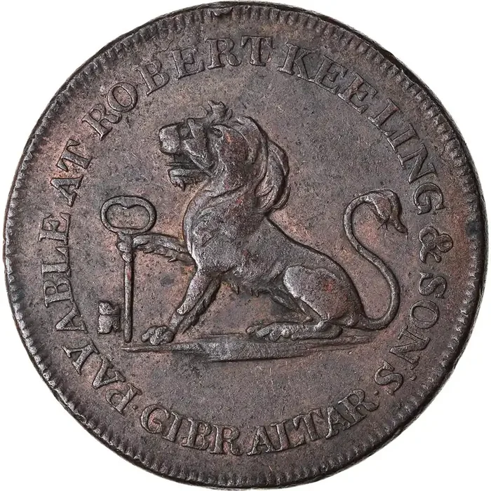 Coin, Gibraltar, Quarto 1810 – EF(40-45) – Copper – KM Tn3.1