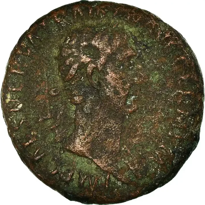 Coin, Trajan, As 99-100 – Rome – F(12-15) – Copper – RIC 434
