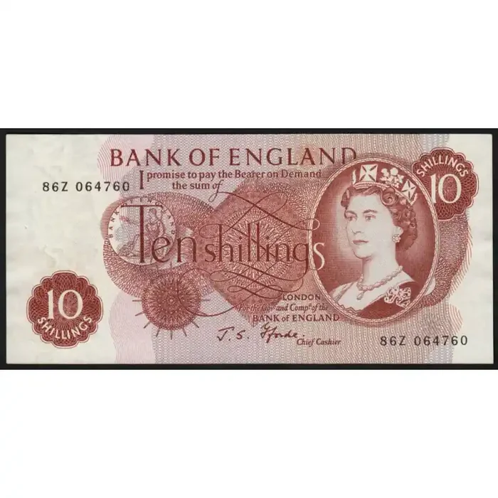 Grande-Bretagne – Pick 373c1 – 10 shillings – 1967 – Etat SUP