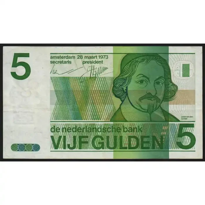 Hollande – Pick 95 – 5 gulden – 28/03/1973 – Etat TB+
