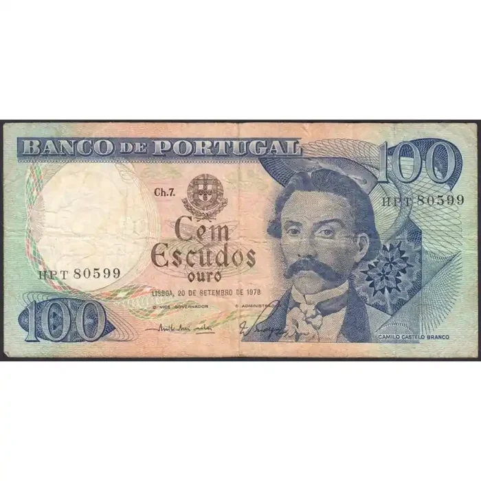 Portugal – Pick 169b_1 – 100 escudos – Série HPT – 20/09/1978 – Etat TB-