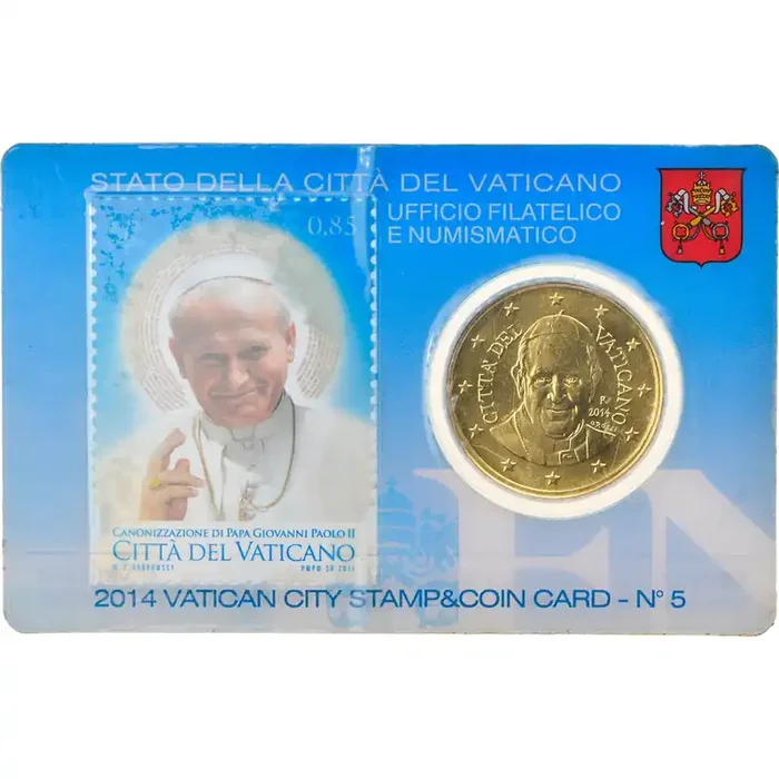 Vatican, 50 Cents, Le Pape François 2014 – MS(65-70) – Nordic gold