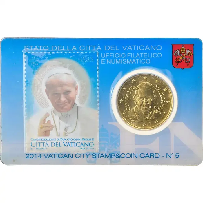 Vatican, 50 Cents, Le Pape François 2014 – MS(65-70) – Nordic gold